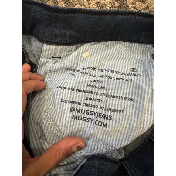 Mugsy Studio Blues Flex Stretch Jeans Mens 34x30 Dark Wash Slim Fit  Denim - Picture 6 of 12